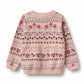 WHEAT PINK FLORAL JACQUARD SWEATER
