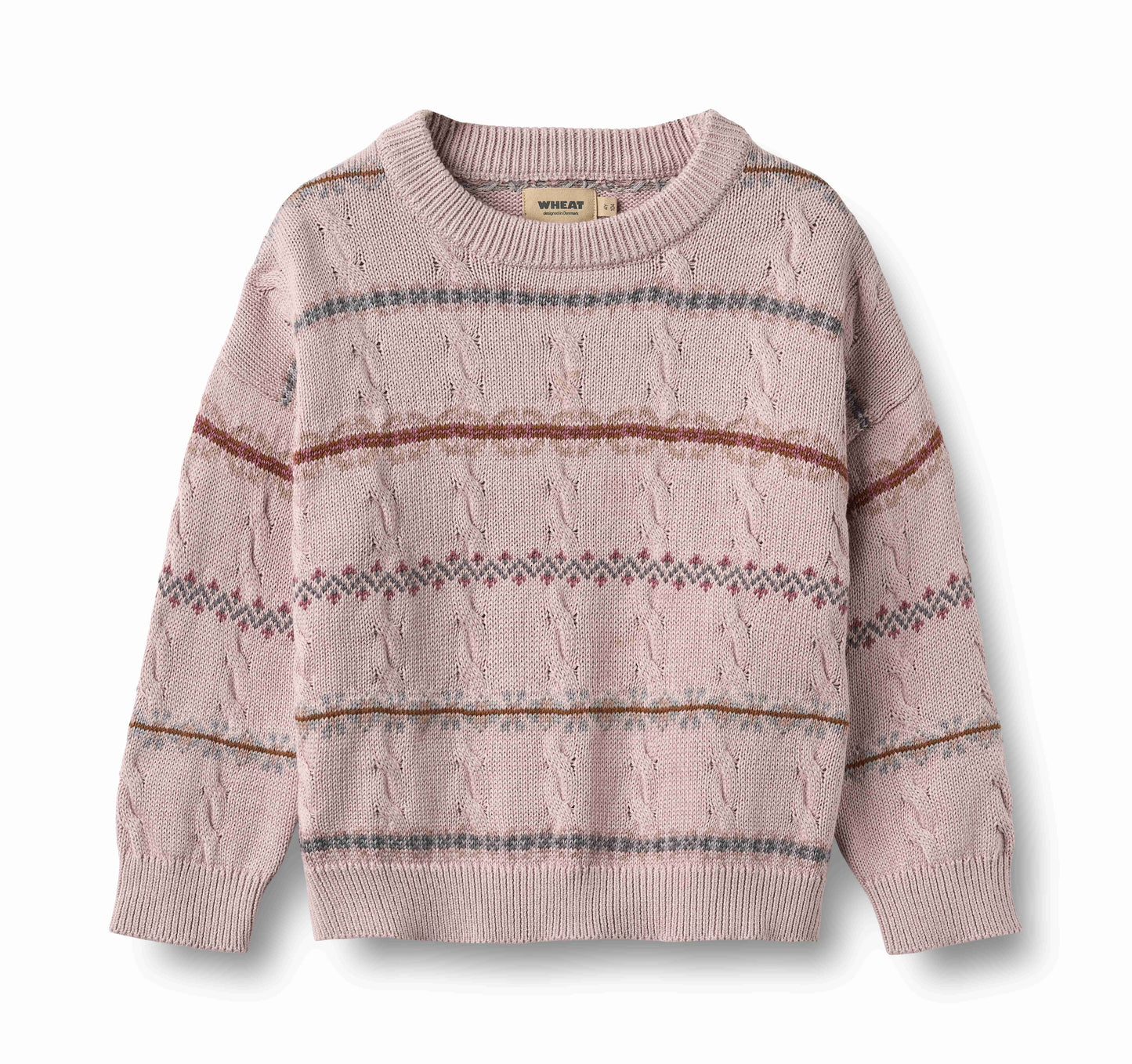 WHEAT LILAC STRIPE KNIT SWEATER
