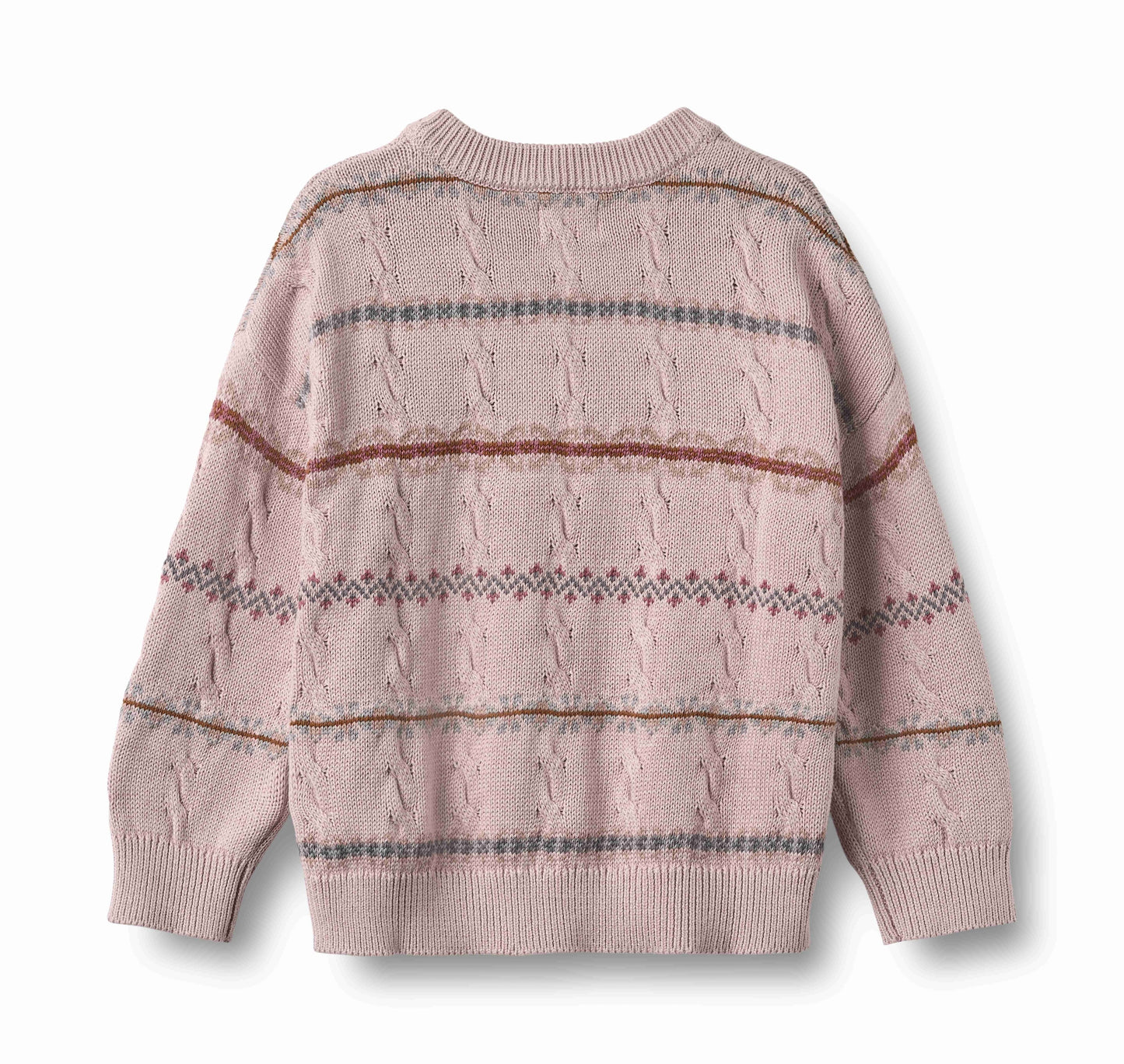 WHEAT LILAC STRIPE KNIT SWEATER