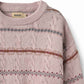 WHEAT LILAC STRIPE KNIT SWEATER
