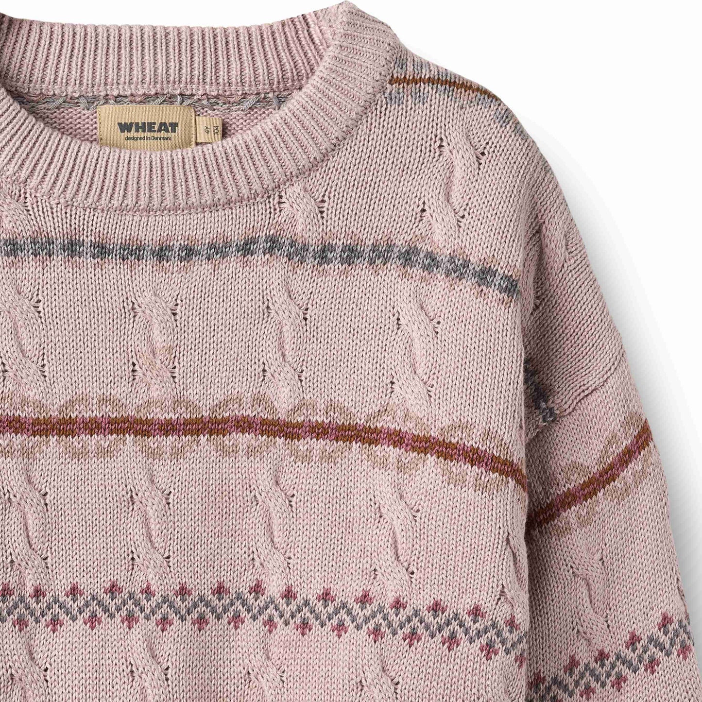 WHEAT LILAC STRIPE KNIT SWEATER