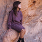 KIN & KIN PLUM CHAMBRAY SWEATSHIRT DRESS