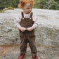 KIN & KIN CHESTNUT CORDUROY OVERALLS SET