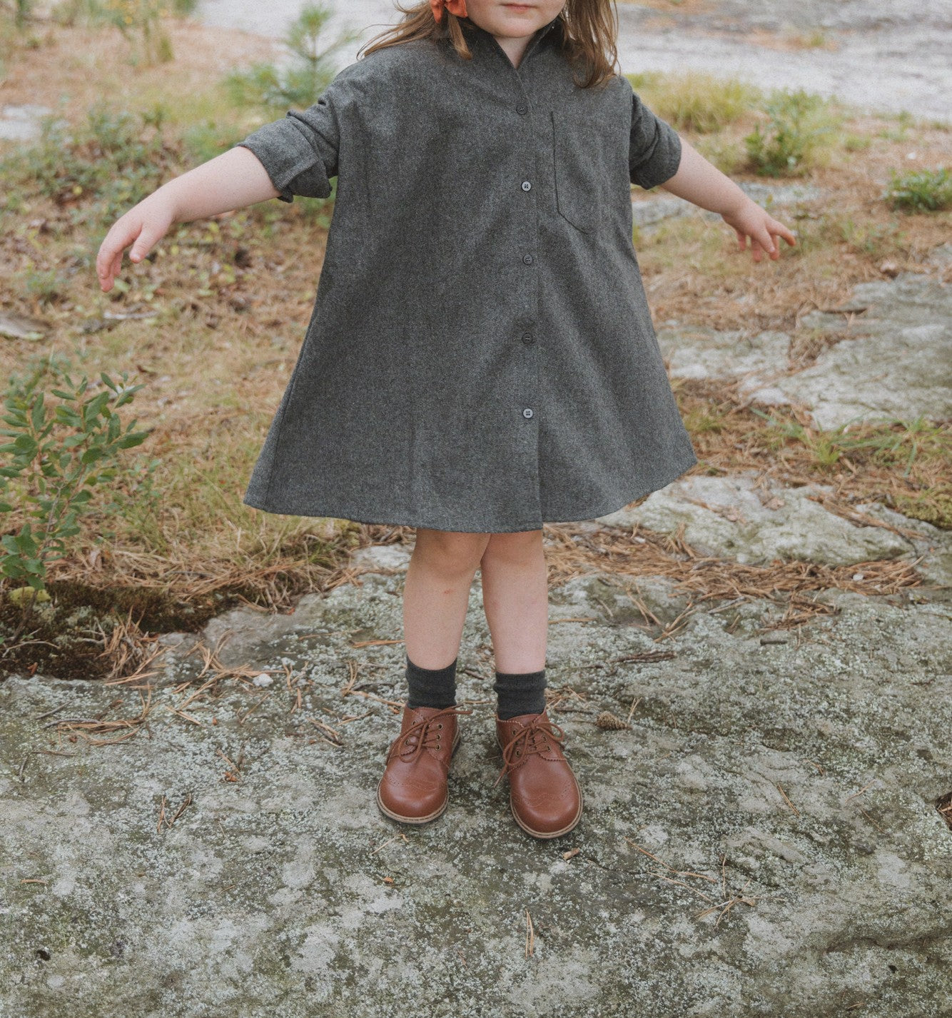 KIN & KIN GREY BUTTON DOWN COLLAR SHIRT DRESS