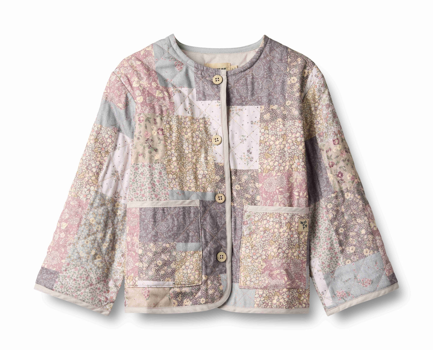 WHEAT PINK FLORAL PATCHWORK QUILTED JACKET
