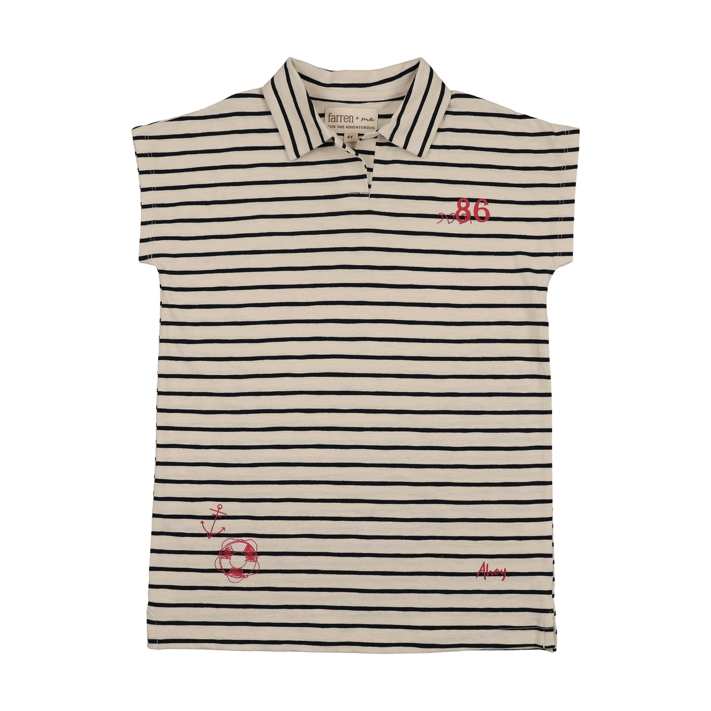 FARREN + ME NAVY STRIPED DROP SHOULDER JUMPER