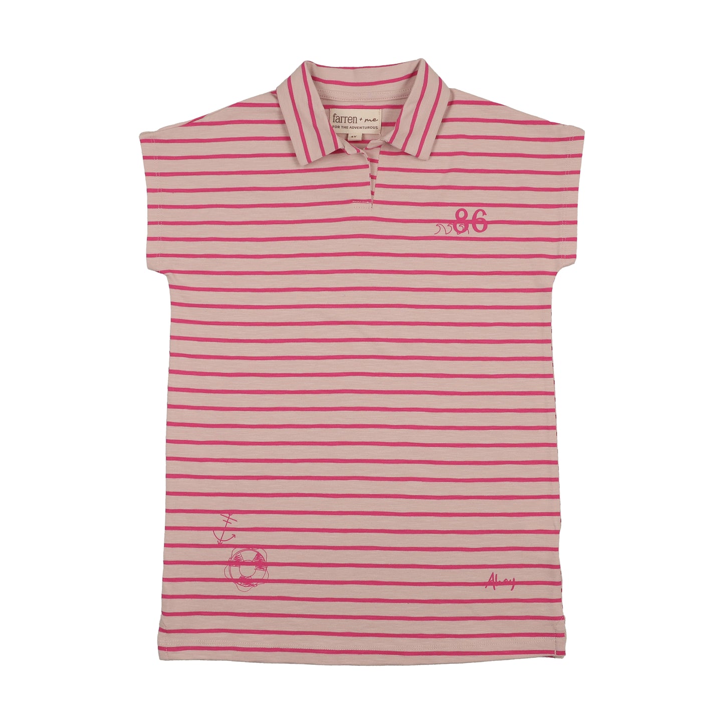 FARREN + ME HOT PINK STRIPE SHIRT DRESS