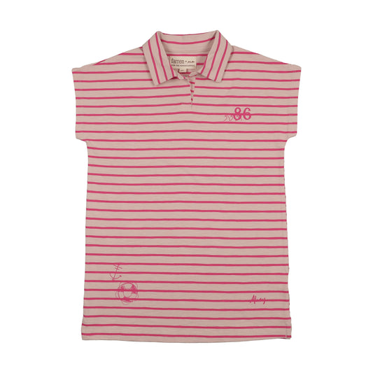FARREN + ME HOT PINK STRIPE SHIRT DRESS
