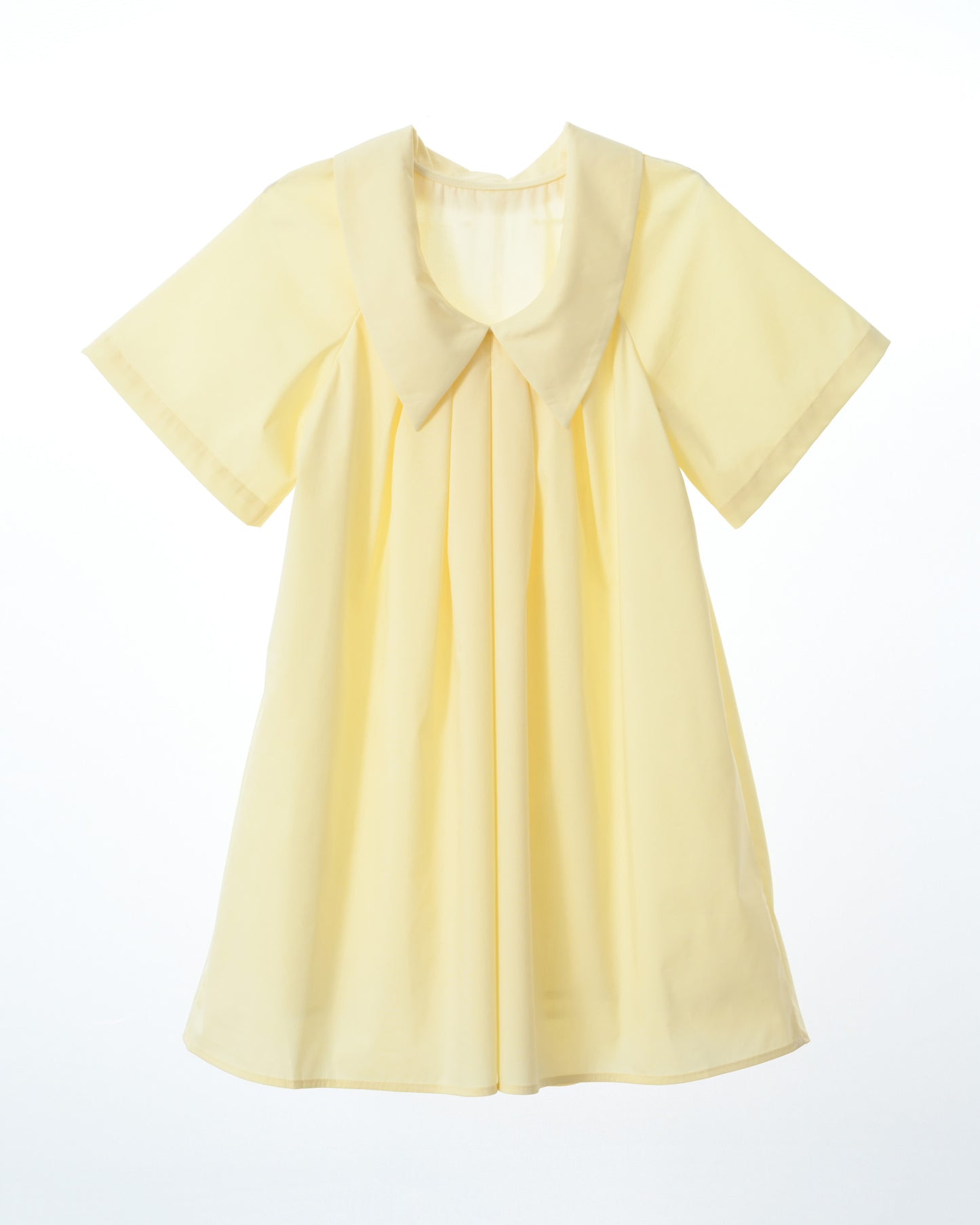 AISABOBO PALE YELLOW COLLAR PLEATED DRESS