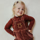 LIMITED EDITION BRICK EMBROIDERED BOW OVERALLS