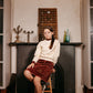 LIMITED EDITION BRICK EMBROIDERED BOW WRAP SKIRT