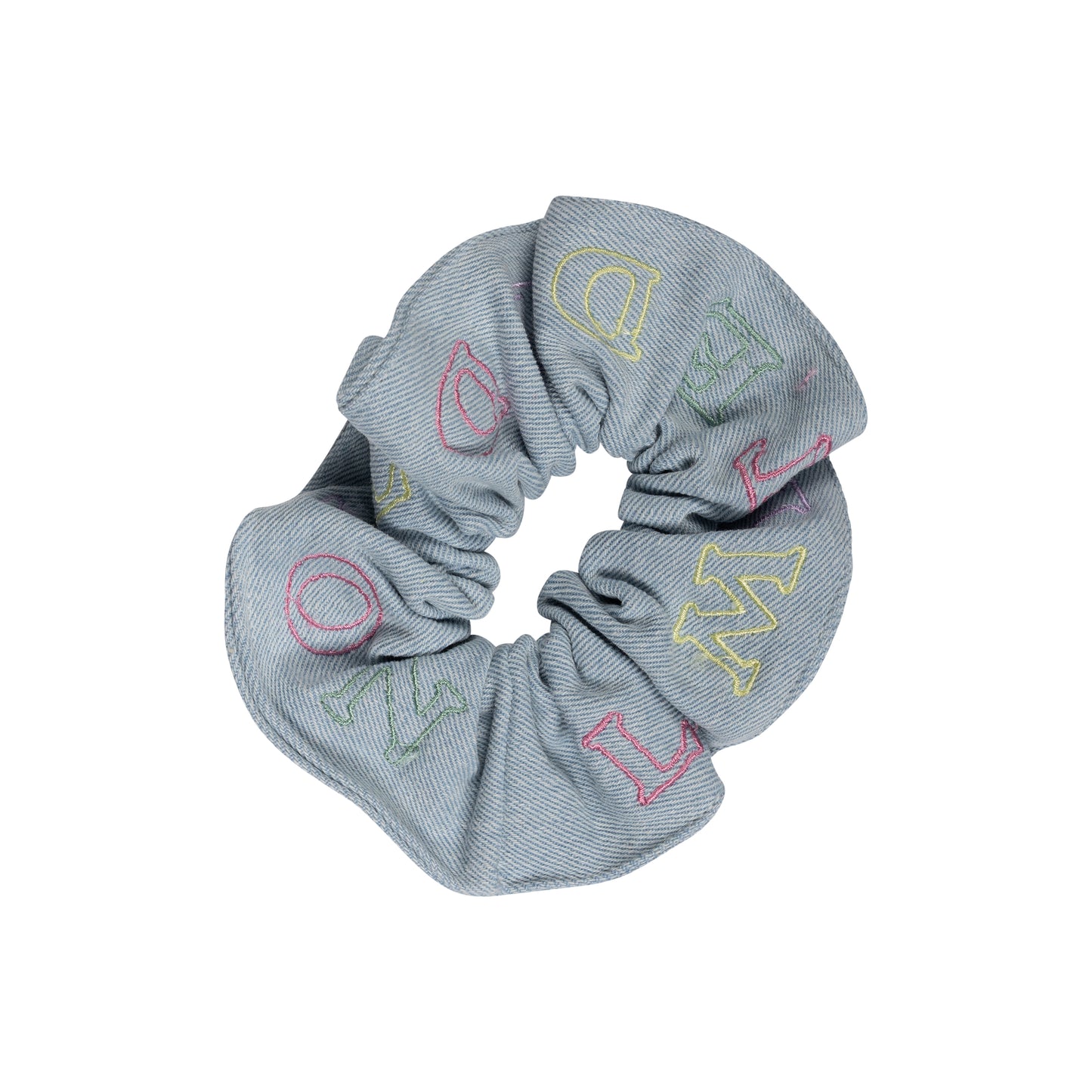 LIMITED EDITION BLUE EMBROIDERED LOGO SCRUNCHIE [FINAL SALE]