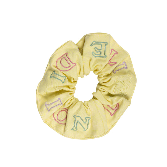 LIMITED EDITION YELLOW EMBROIDERED LOGO SCRUNCHIE [FINAL SALE]
