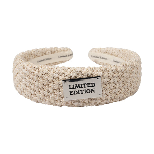 LIMITED EDITION SAND CROCHET LOGO HEADBAND [FINAL SALE]
