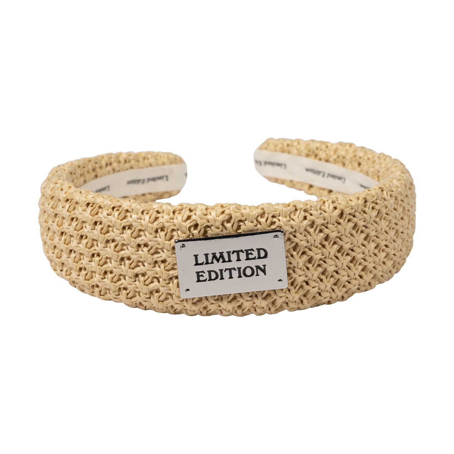LIMITED EDITION BEIGE CROCHET LOGO HEADBAND [FINAL SALE]