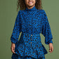 MAISON MANGOSTAN BLUE ANIMAL PRINT TURTLENECK