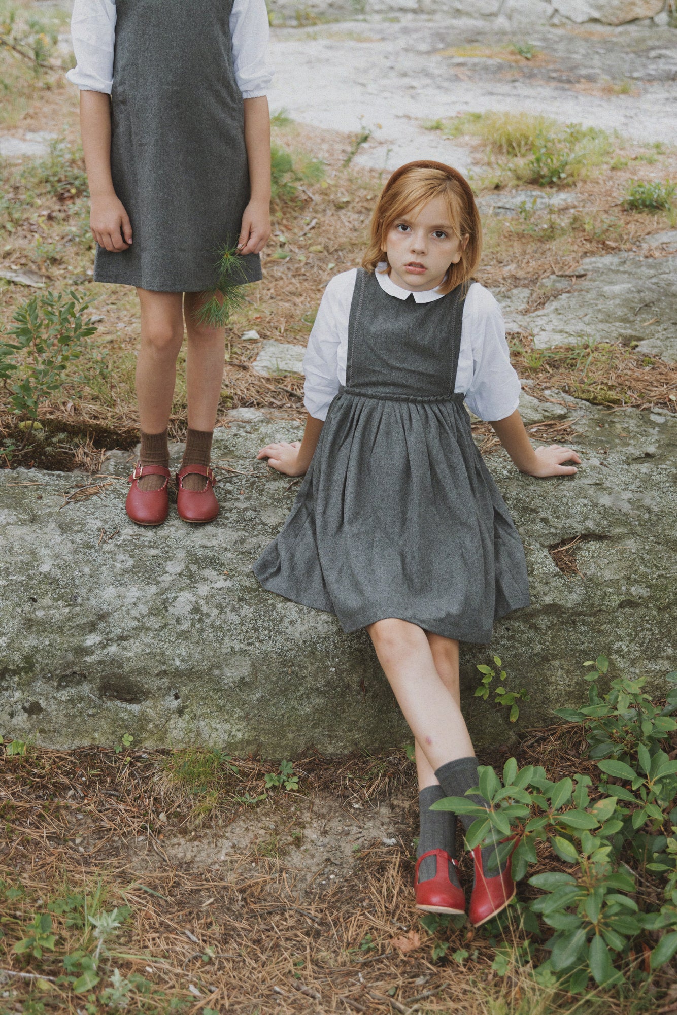 KIN & KIN GREY PINAFORE FLARE JUMPER