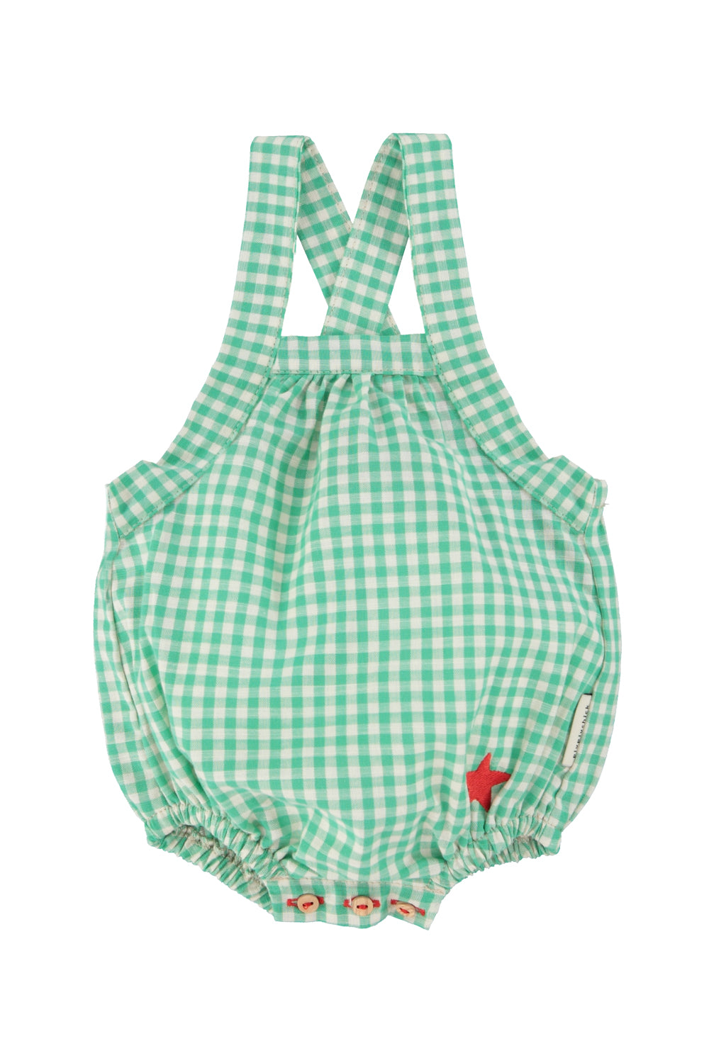 PIUPIUCHICK GREEN CHECKED ROMPER