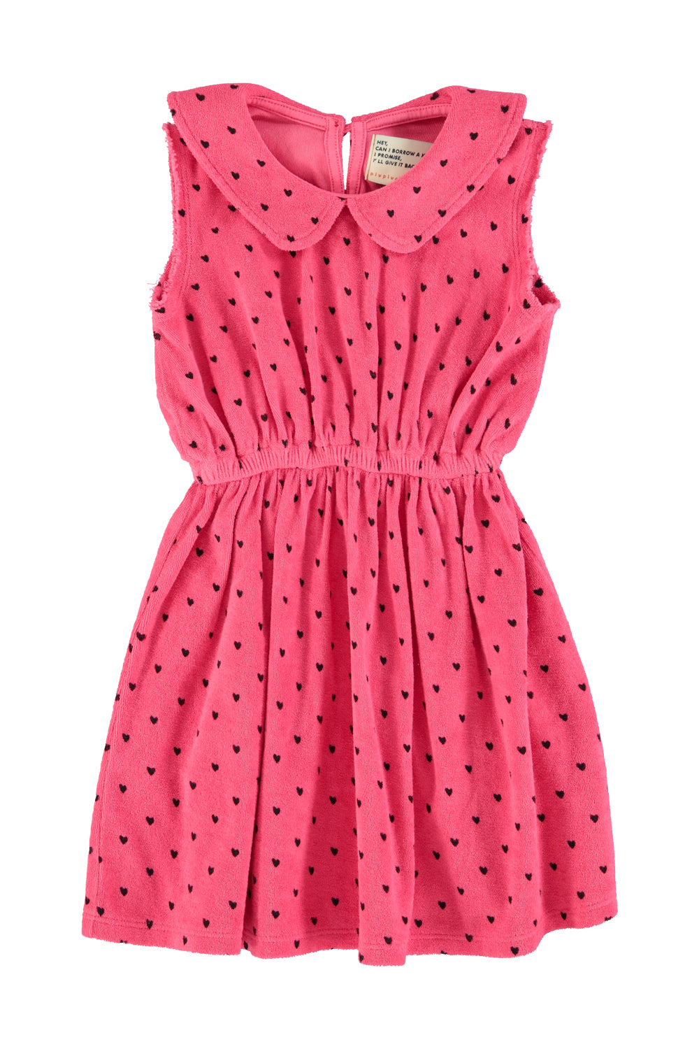PIUPIUCHICK HOT PINK TERRY HEART PRINT COLLAR JUMPER