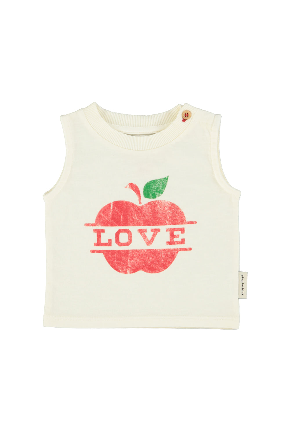 PIUPIUCHICK ECRU APPLE PATCH T-SHIRT