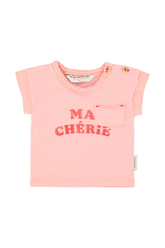 PIUPIUCHICK PINK WORDED CHERRY T-SHIRT