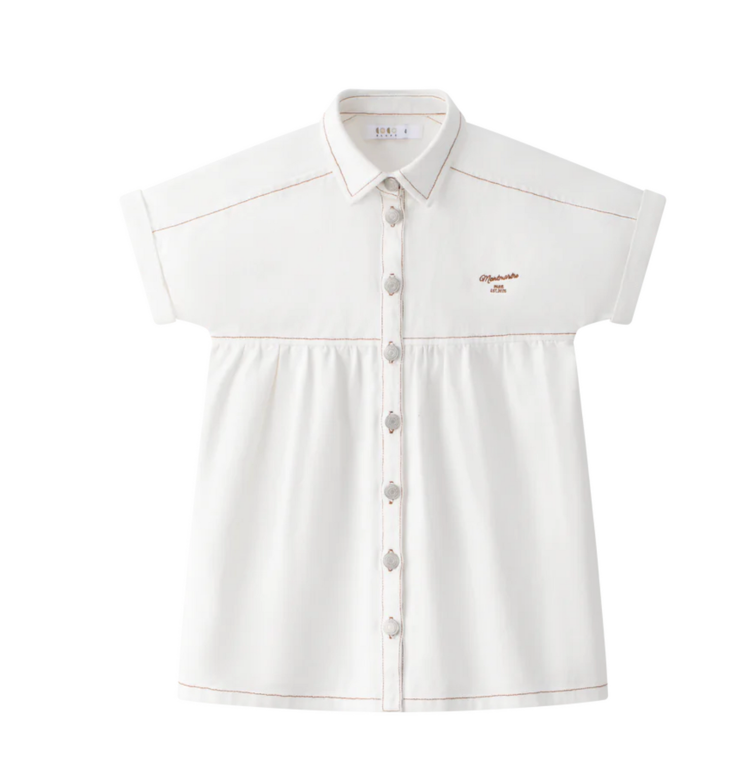 COCO BLANC WHITE DENIM SS SHIRT DRESS