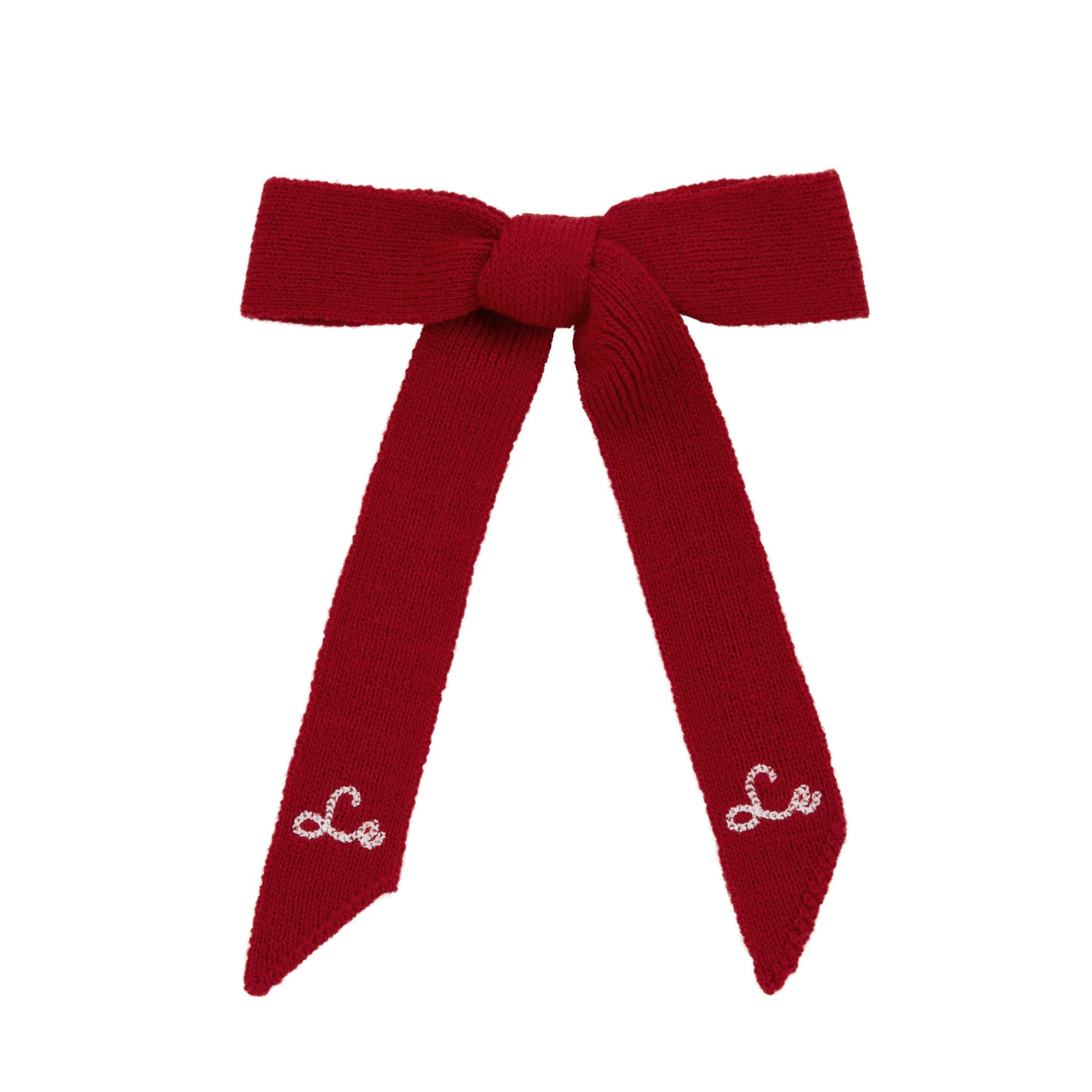LE ENFANT RED KNIT EMBROIDERED BOW [FINAL SALE]