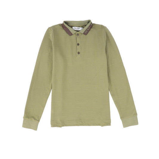 DUKE AND PORT GREEN LEATHER TRIM POLO