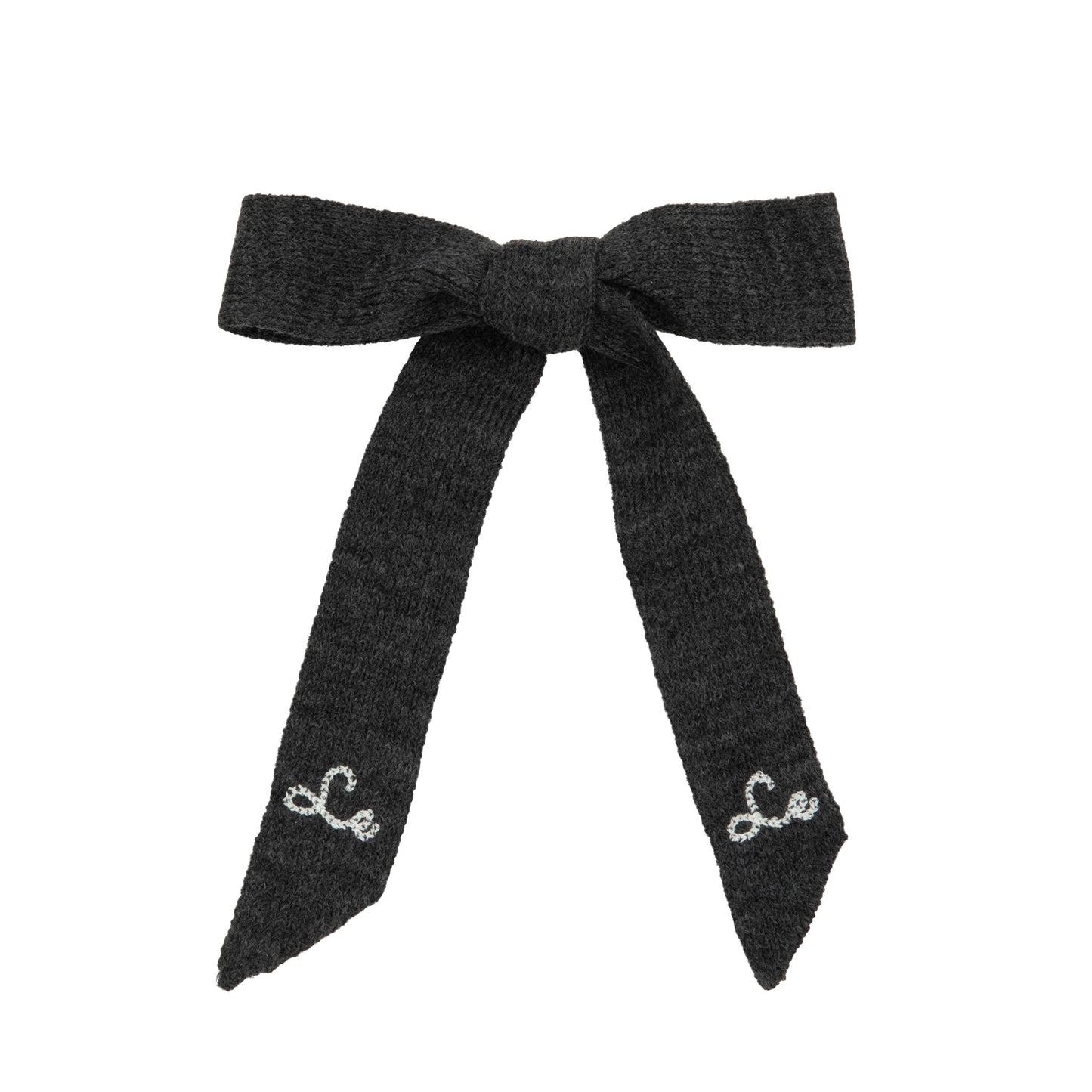 LE ENFANT GREY KNIT EMBROIDERED BOW [FINAL SALE]