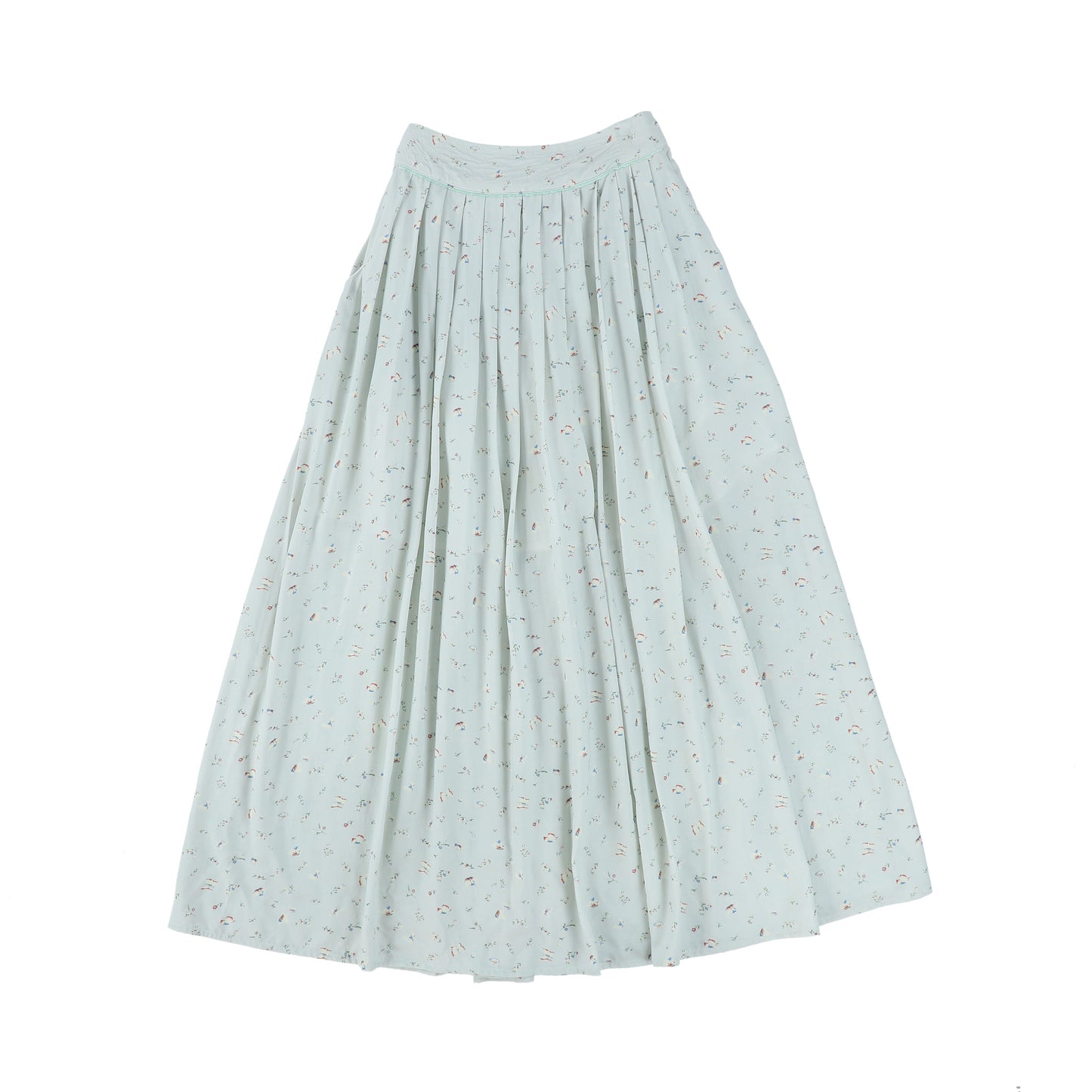 BAMBOO MINT GREEN MICRO PRINT SKIRT [FINAL SALE]