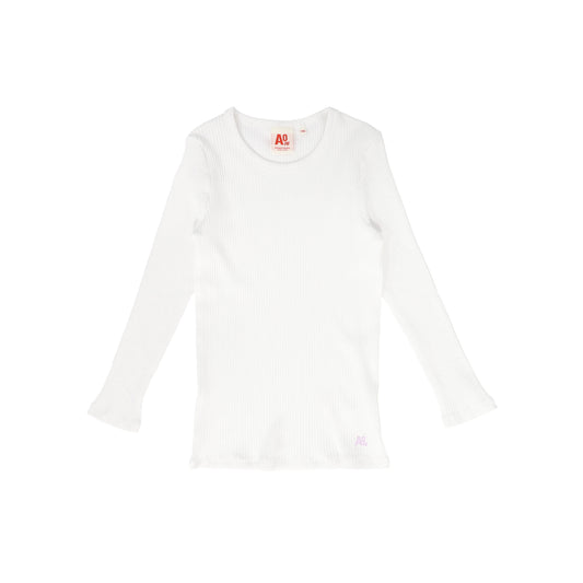 AO76 WHITE RIBBED T-SHIRT