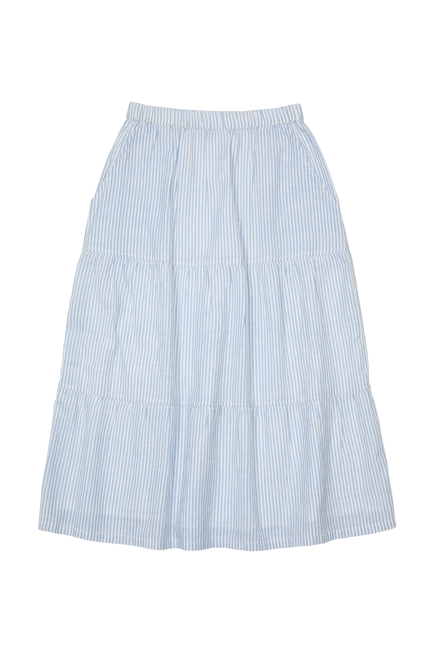 SUNCHILD LIGHT BLUE STRIPED WAISTED SKIRT