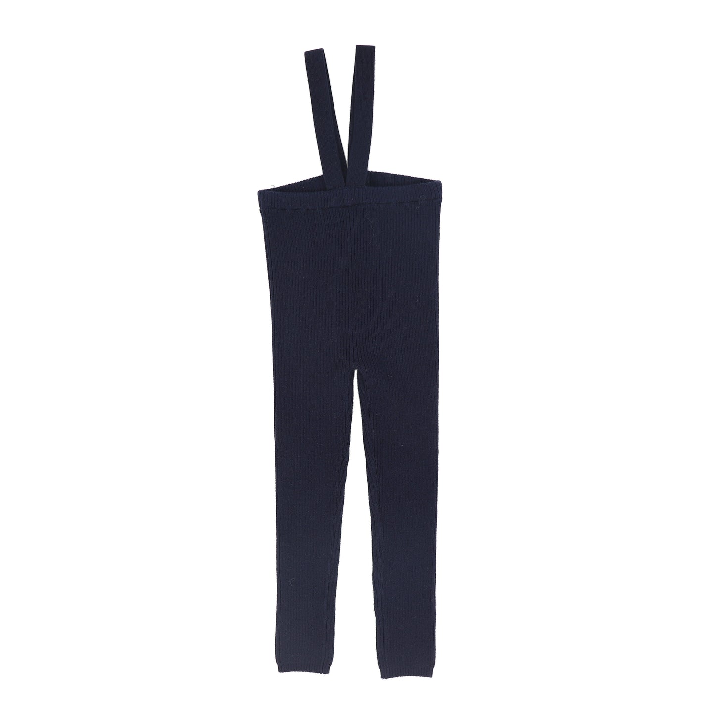LIL LEGS NAVY KNIT SUSPENDER LEGGINGS