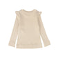 YELL OH SAND RIBBED RUFFLE TOP [Final Sale]