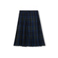 TUSTELLO NAVY FADED PLAID PLEAT SKIRT