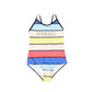 SONIA RYKIEL MULTI COLOR STRIPED LOGO SWIMSUIT