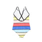 SONIA RYKIEL MULTI COLOR STRIPED LOGO SWIMSUIT