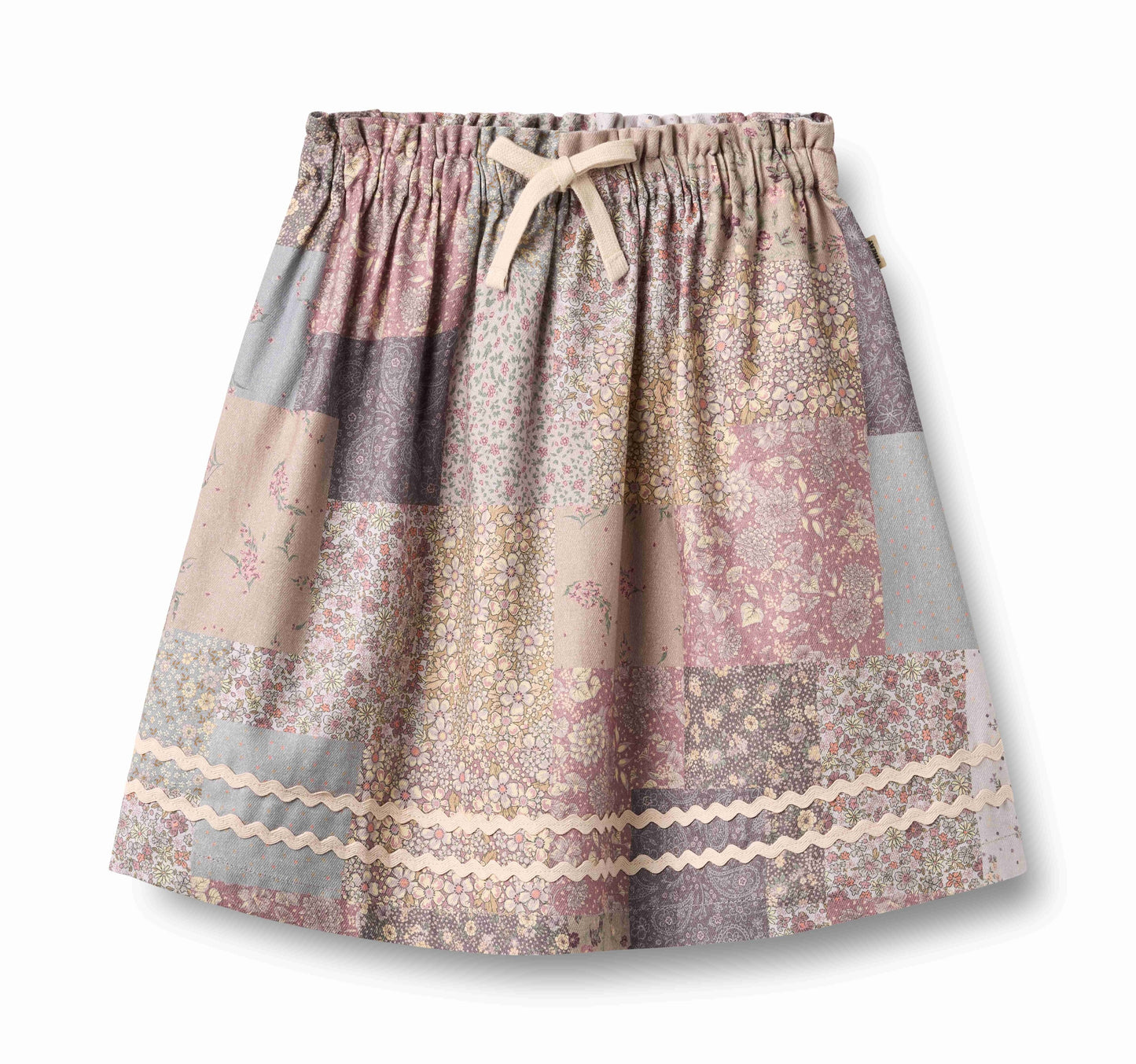 WHEAT PINK FLORAL PATCHWORK SKIRT