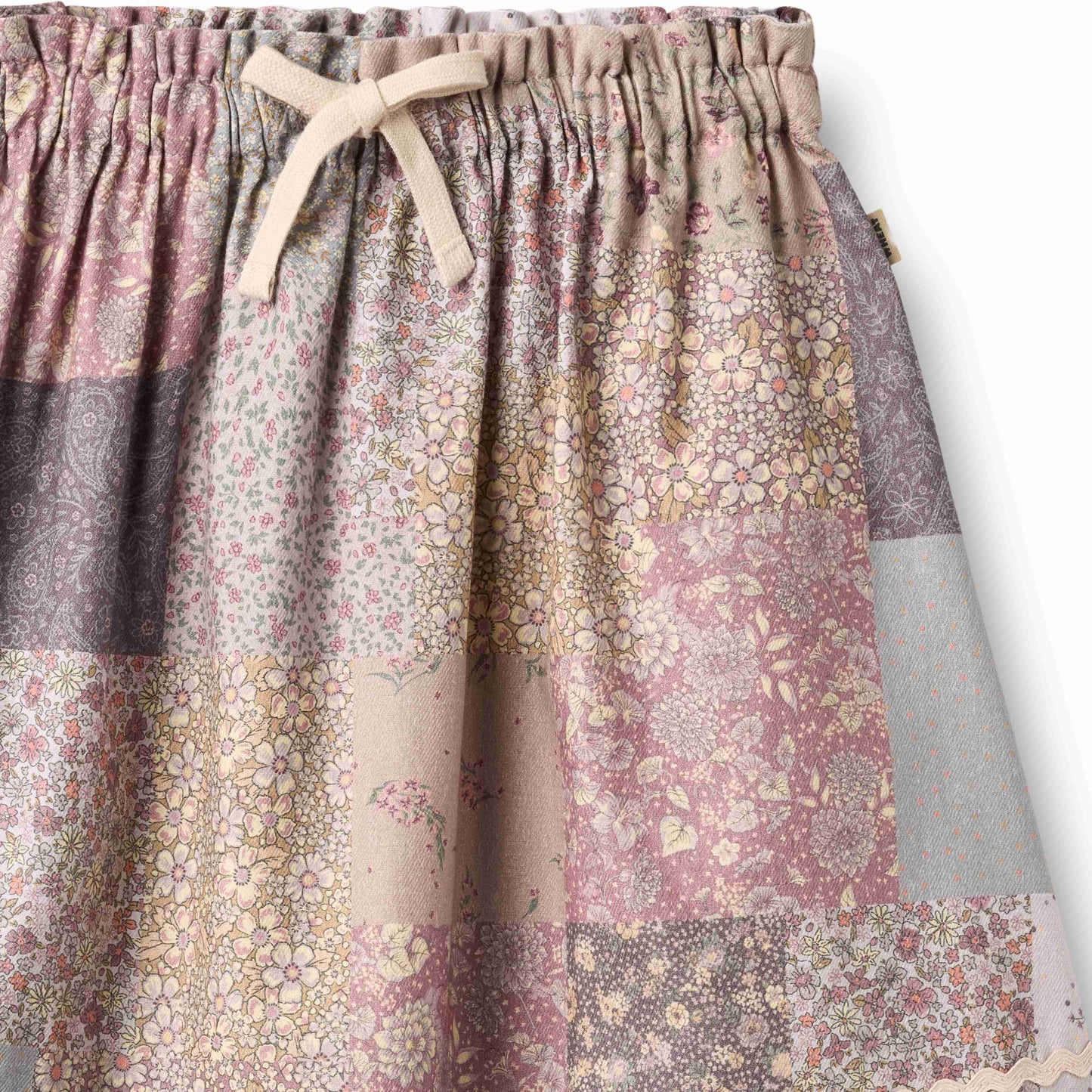 WHEAT PINK FLORAL PATCHWORK SKIRT