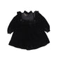 PETITE AMALIE BLACK LACE VELVET RUFFLE DRESS [Final Sale]