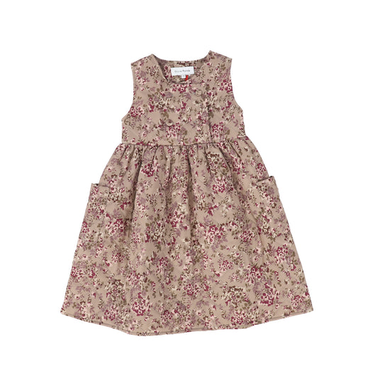 OLIVIA ROHDE BLUSH FLORAL QUILTED DRESS