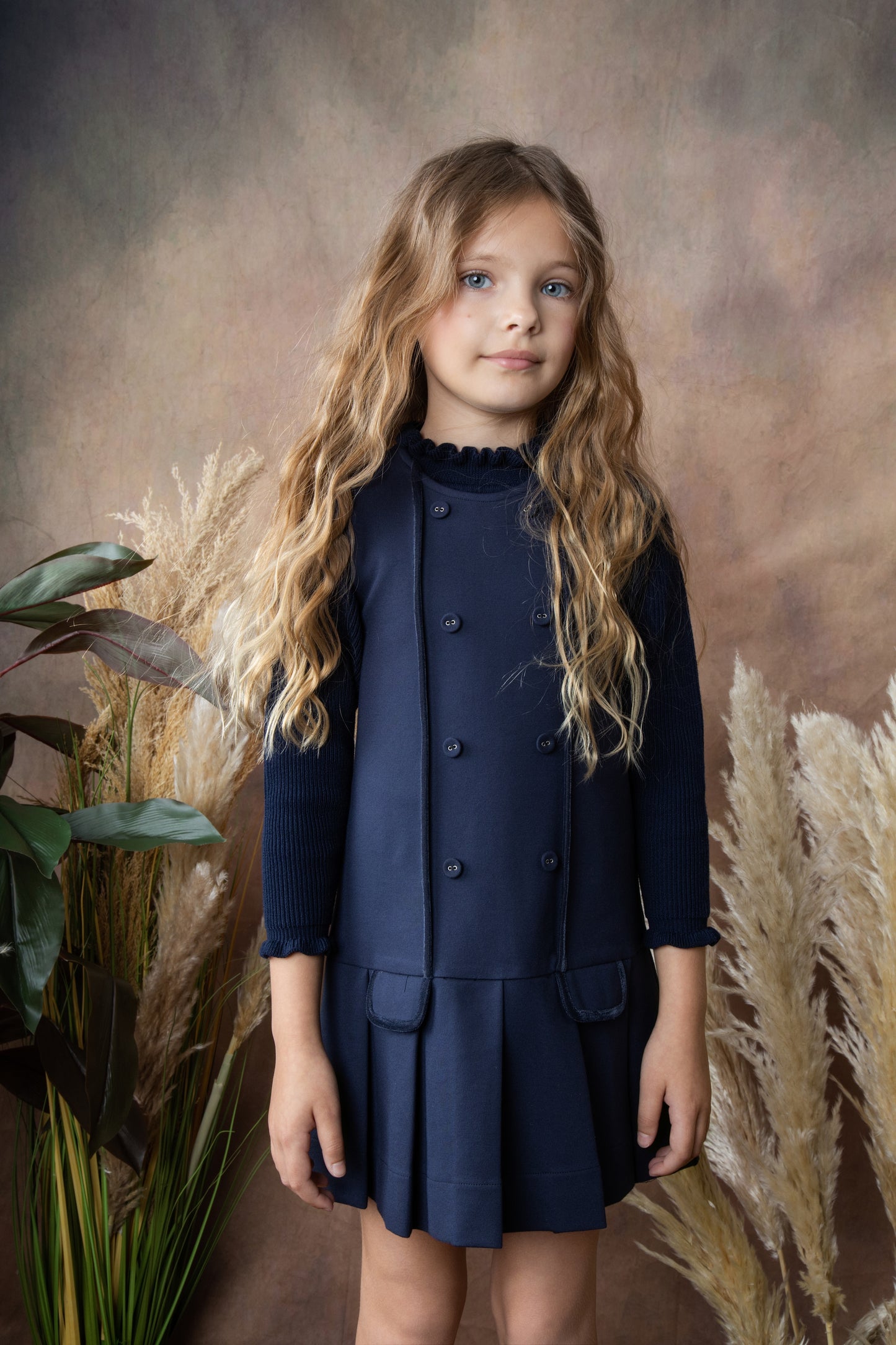BELATI NAVY RIBBON TRIM KNIT SWEATER