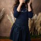 BELATI NAVY RIBBON TRIM CREST KNIT SWEATER