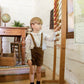 BELATI BROWN CORDUROY SUSPENDER SHORTS