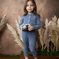 BELATI DUSTY BLUE POINTELLE SUSPENDER SET