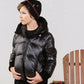 ELLABEE BLACK KNIT TRIM PUFFER COAT
