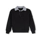 DUKE AND PORT BLACK CONTRAST COLLAR POLO