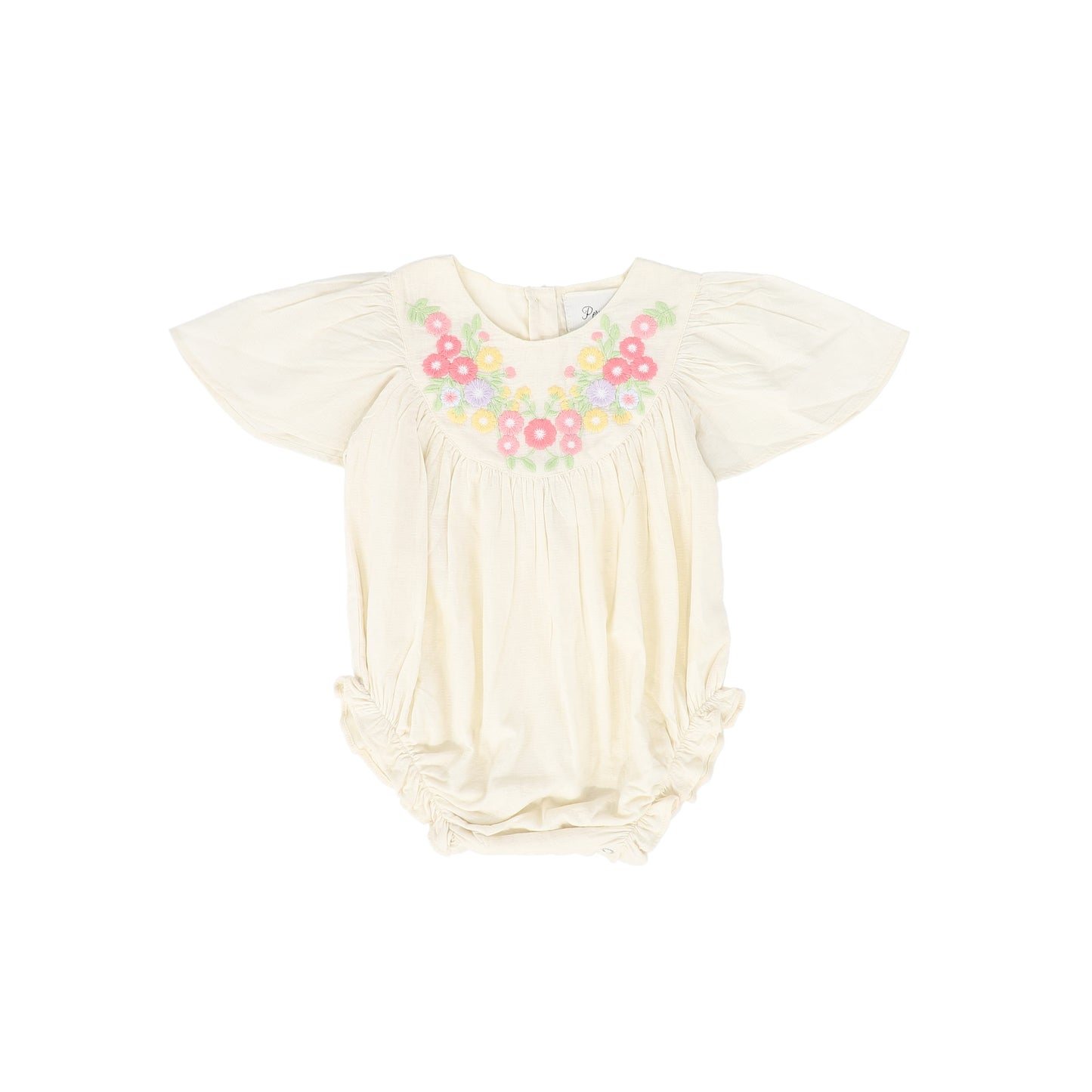 PERNILLE BEIGE FLOWER EMBROIDERED ROMPER [FINAL SALE]