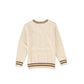 CREW KIDS BEIGE VARSITY TRIM KNIT SWEATER