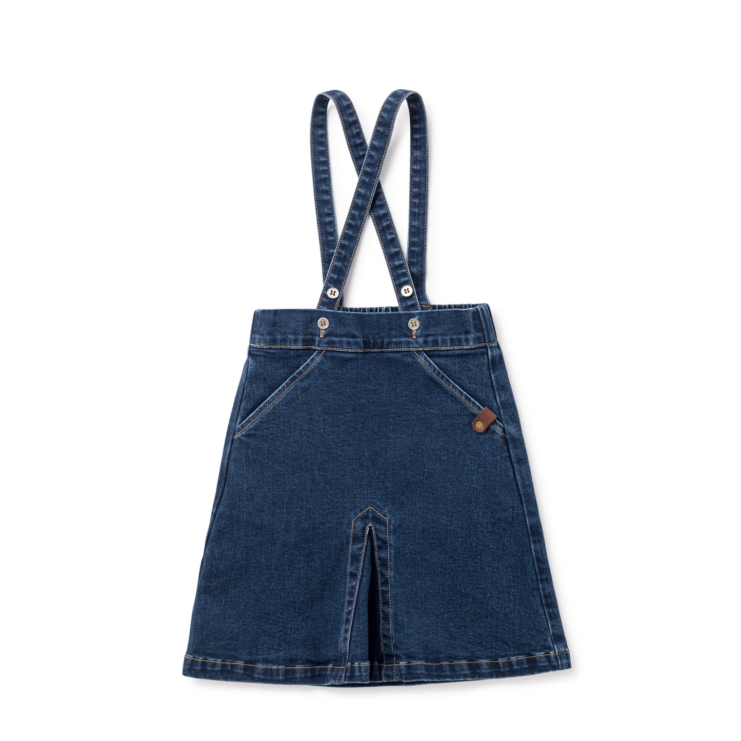 BIRNHAM ON THE SEA DARK BLUE DENIM SUSPENDER JUMPER